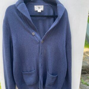Black/Brown Cotton Shawl Collar Cardigan - Size XL.